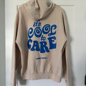 NWOT Lonely Ghost It's Cool to Care Hoodie